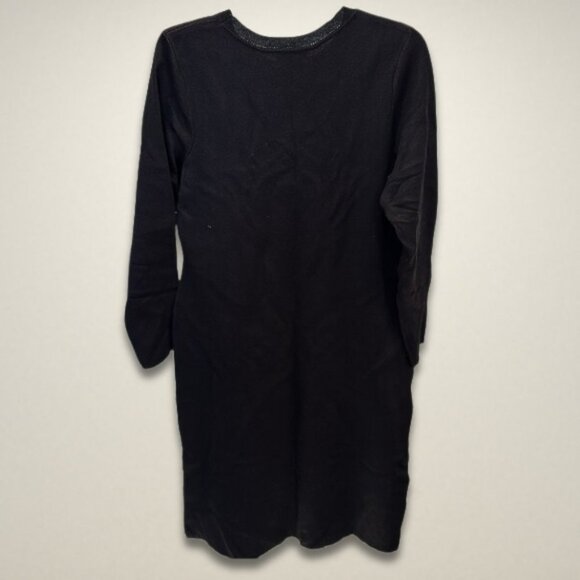 Lane Bryant Sweater Dress Long Sleeves Soft Knit Fabric Heart Design Black 10/12 - Picture 4 of 11